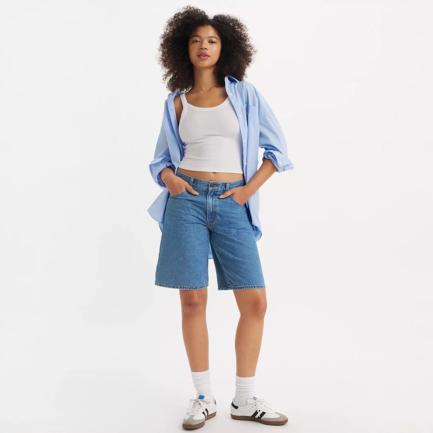 Pantaloncini Baggy dad in denim