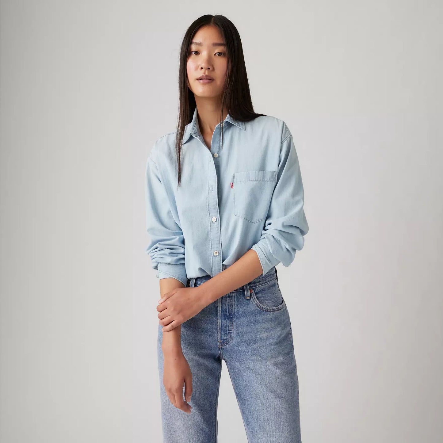 Camicia Harlie boyfriend blu chiaro