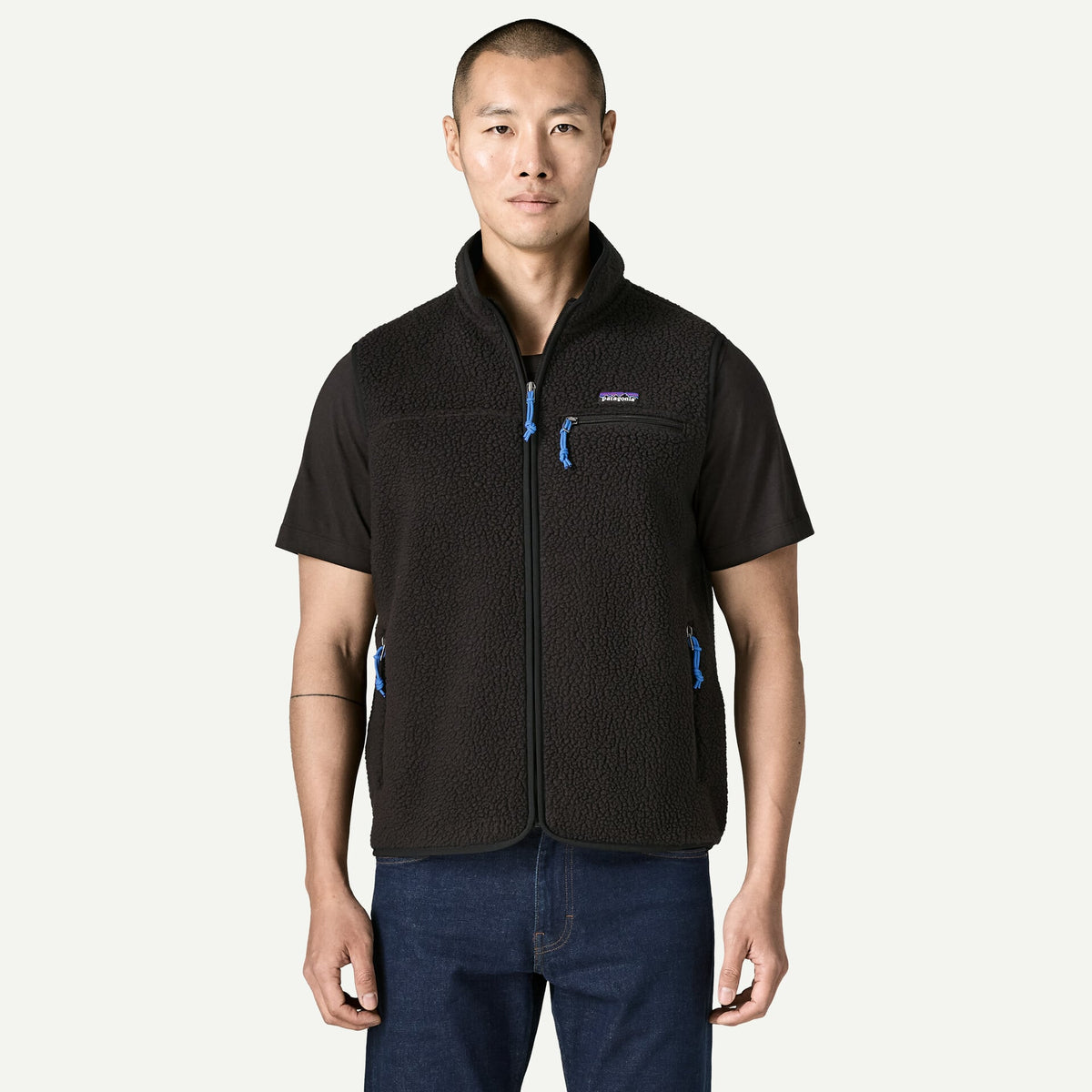Gilet Retro in pile nero