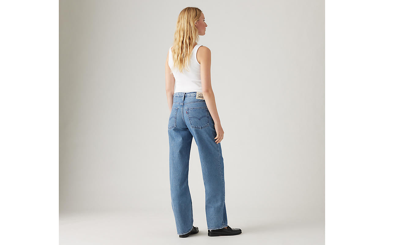 Jeans Baggy Dad vita bassa blu