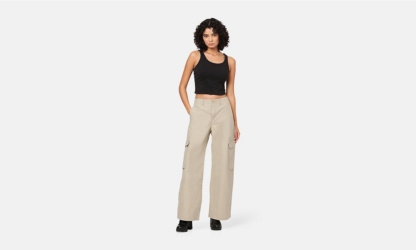 Pantaloni Baggy cargo sabbia