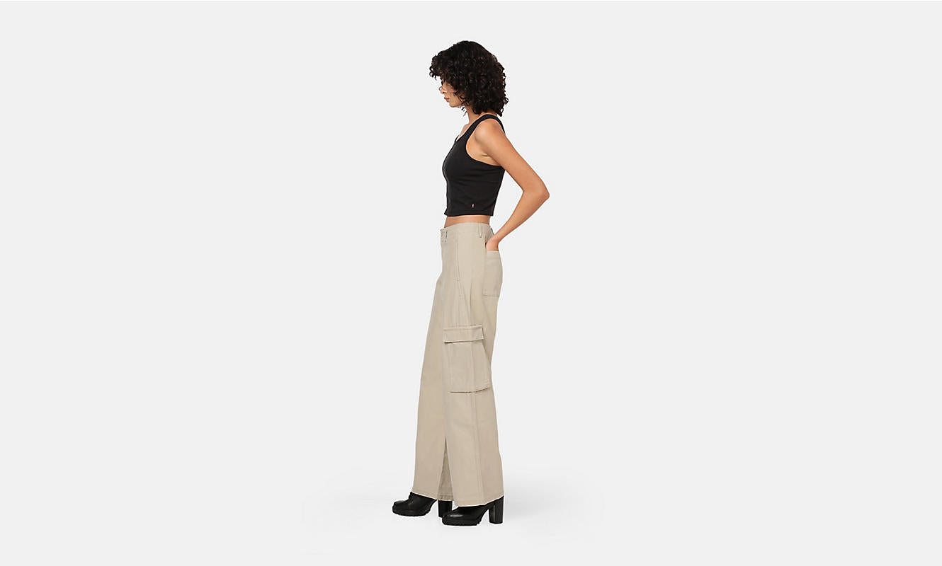 Pantaloni Baggy cargo sabbia