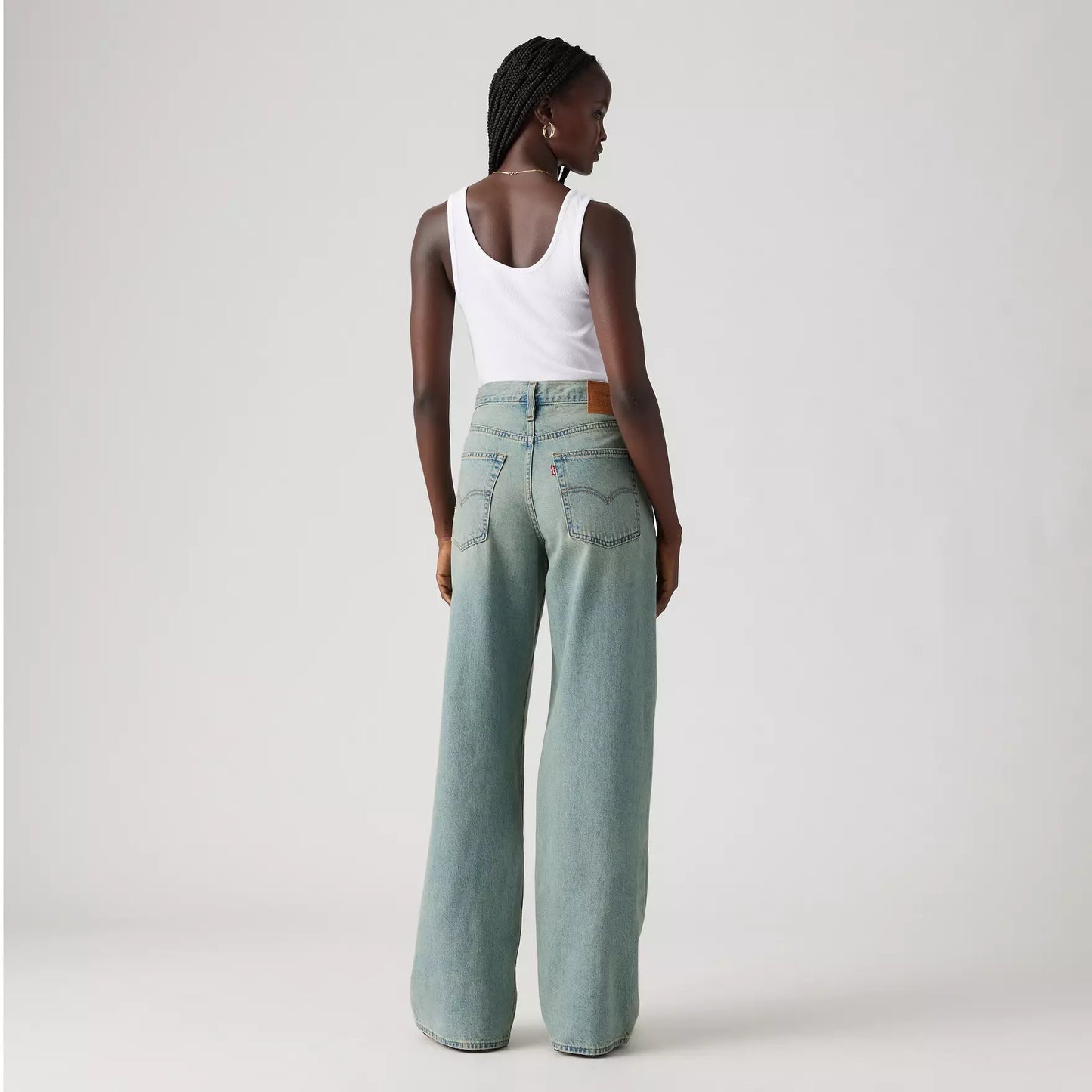 Jeans XL Straight con cinta denim slavato