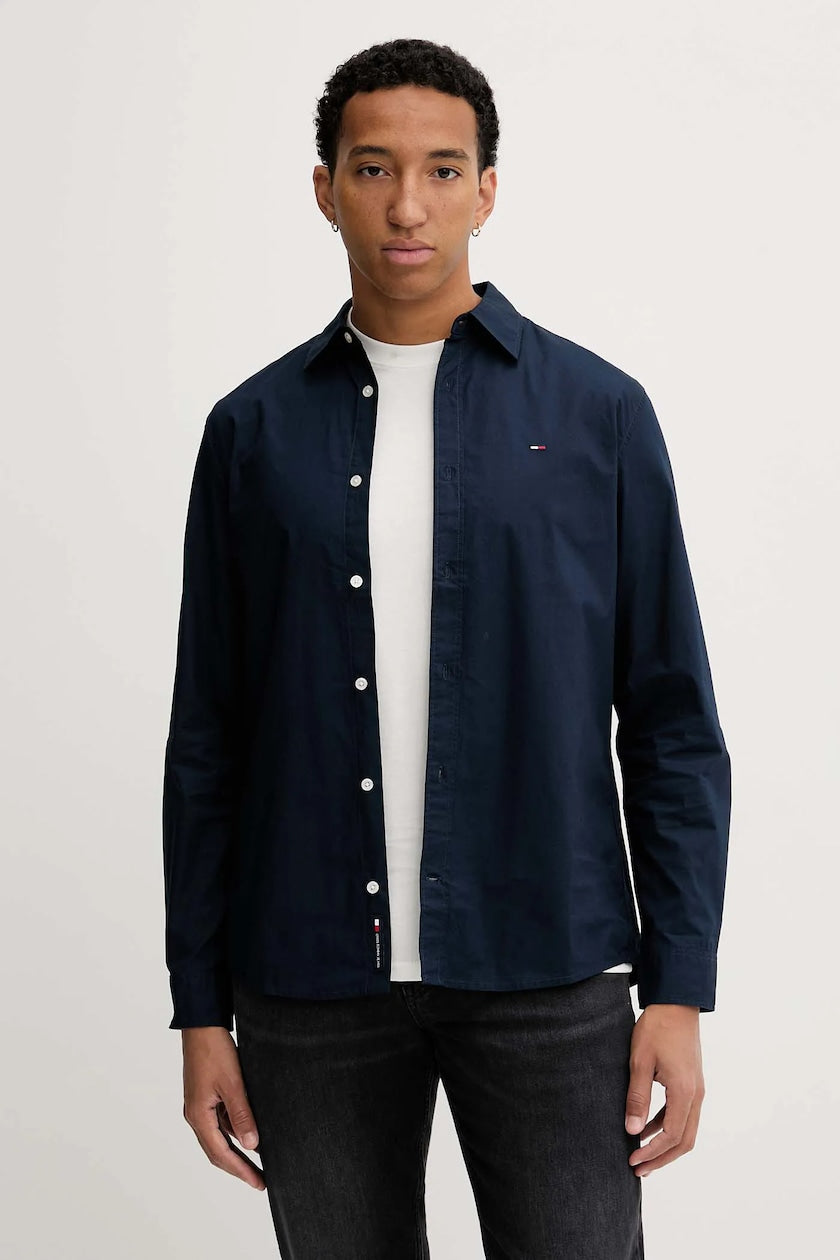 Camicia regular fit poplin blu