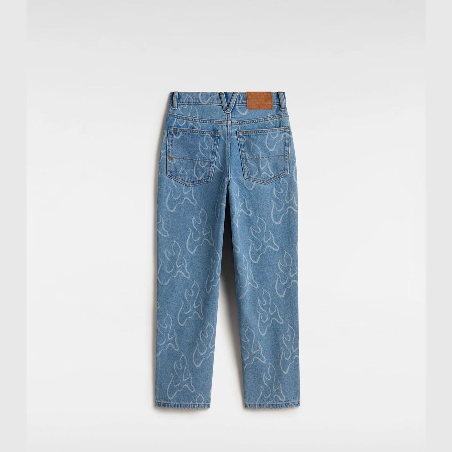 Jeans Check 5 in denim chiaro con fiamme - 8/14 ANNI