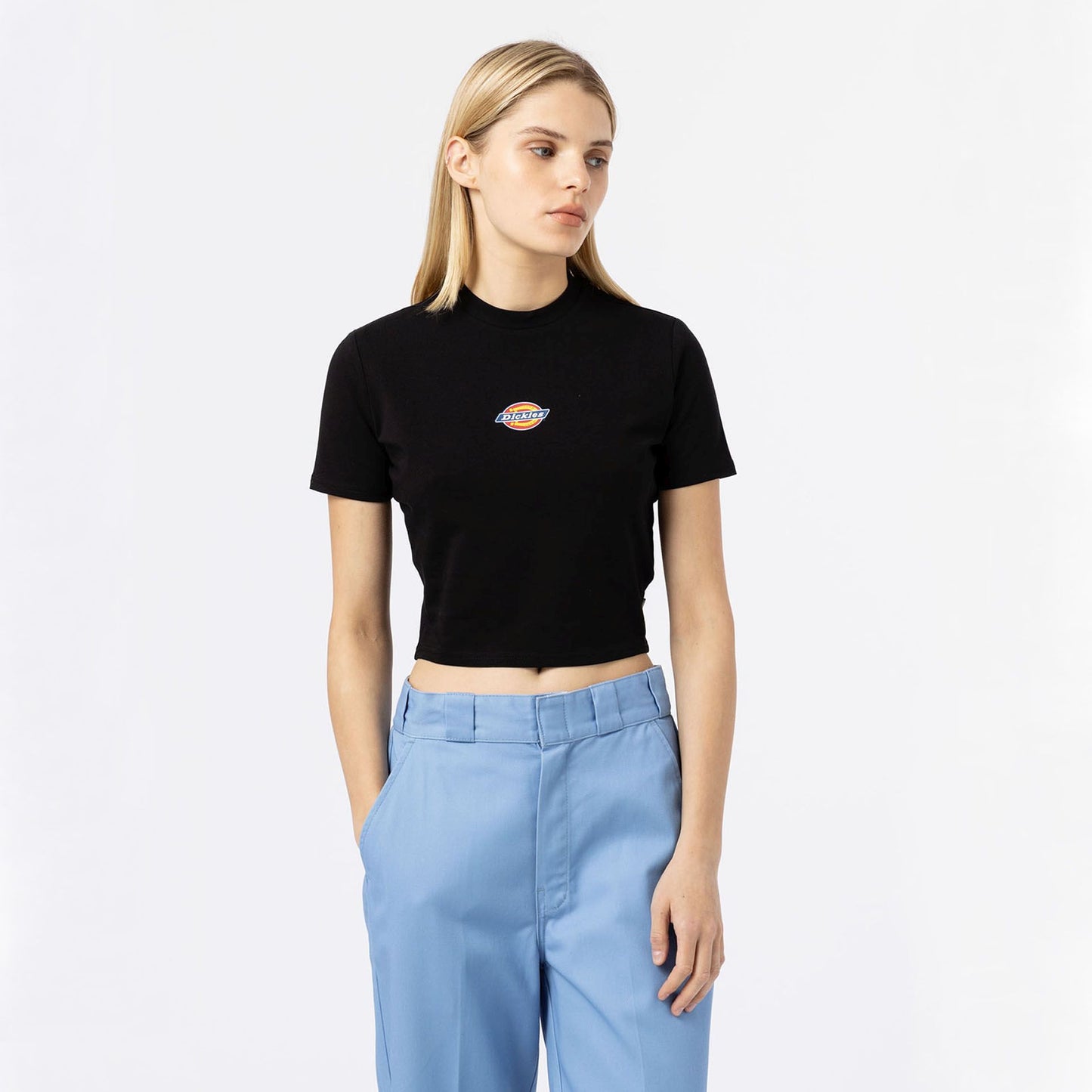 T-Shirt Maple valley crop nero