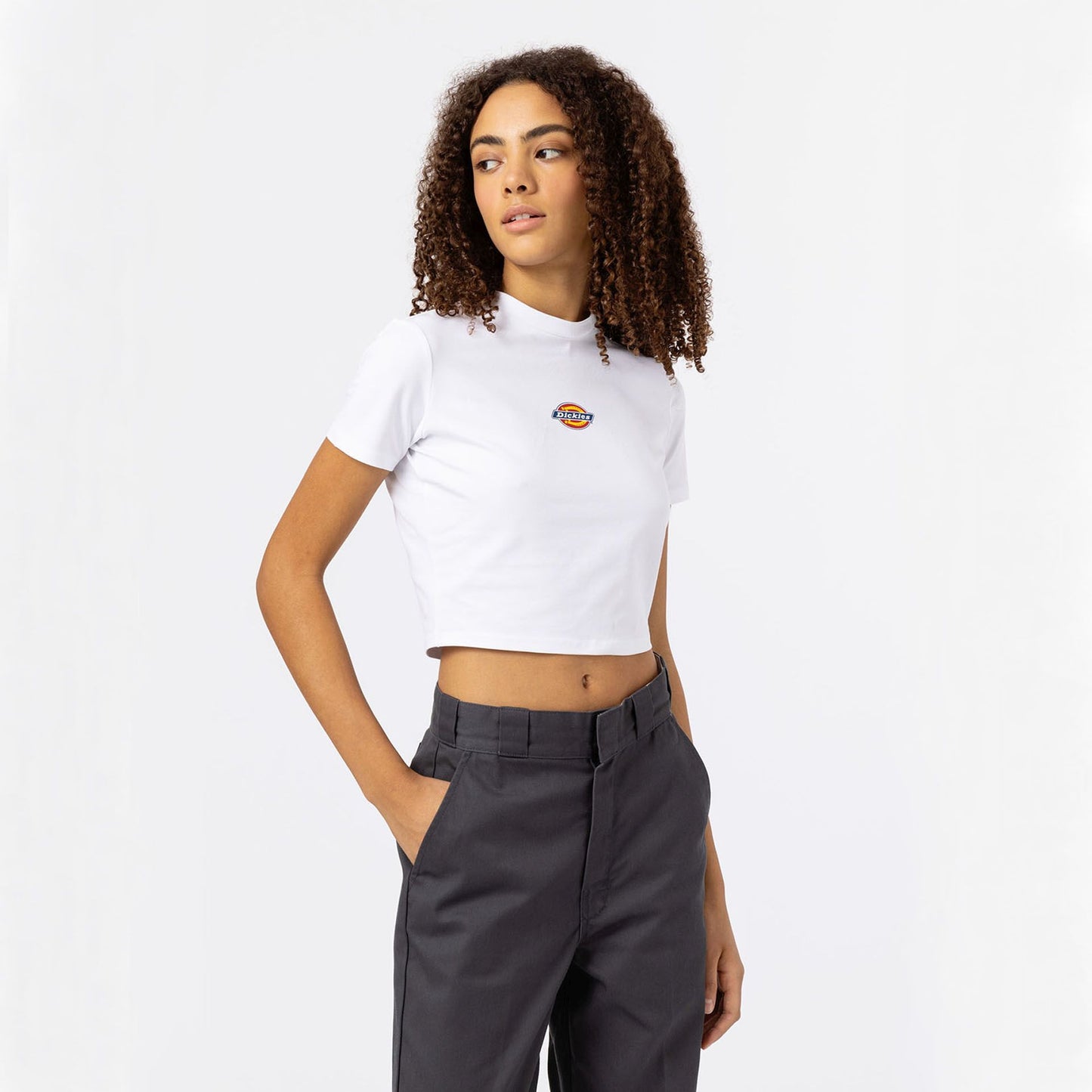 T-Shirt Maple valley crop bianco