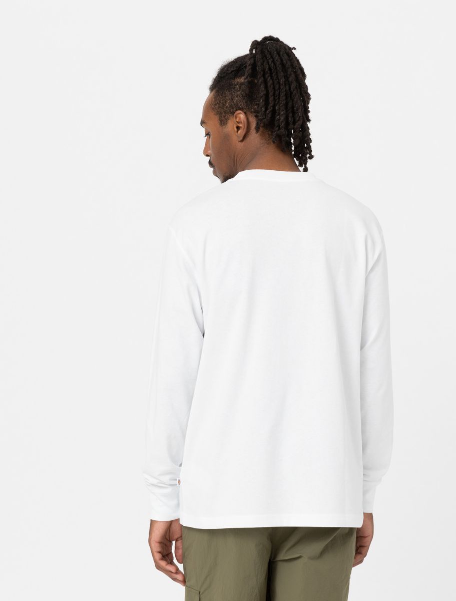 T-Shirt Luray con taschino a manica lunga bianco