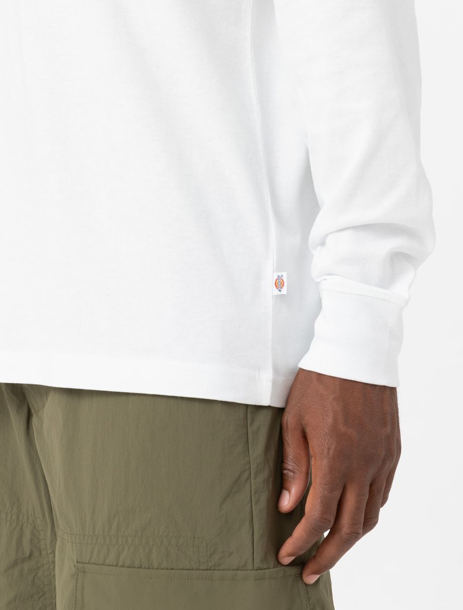 T-Shirt Luray con taschino a manica lunga bianco