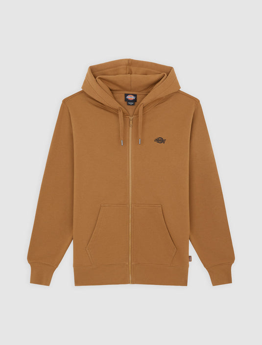 Felpa Summerdale full zip con cappuccio marrone