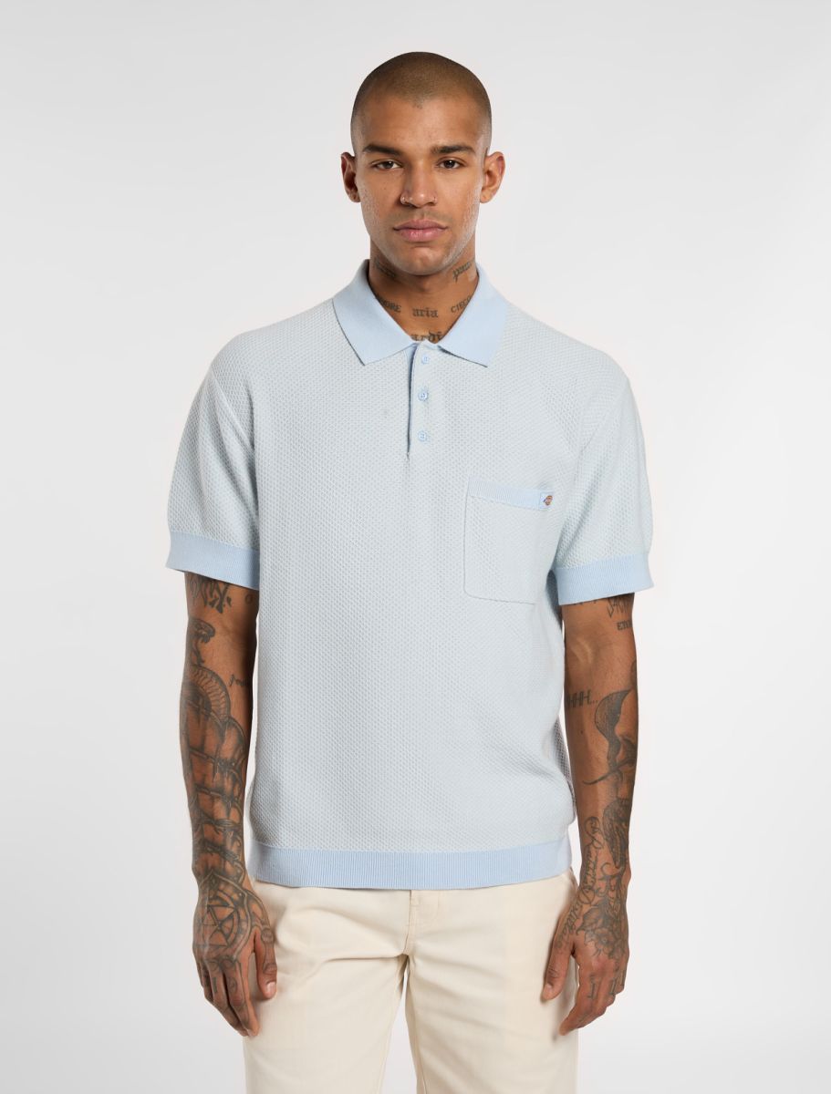 Polo Rocky in maglia in celeste