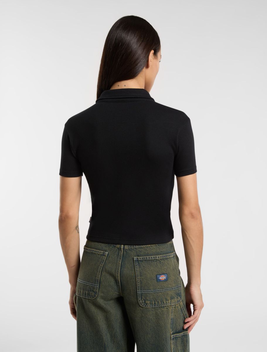 T-Shirt a polo Tallasse crop nero
