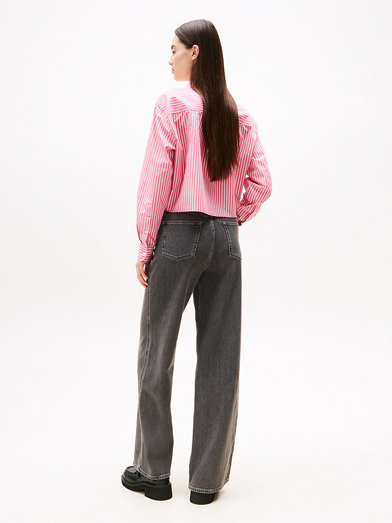 Camicia Tommy Jeans crop a righe