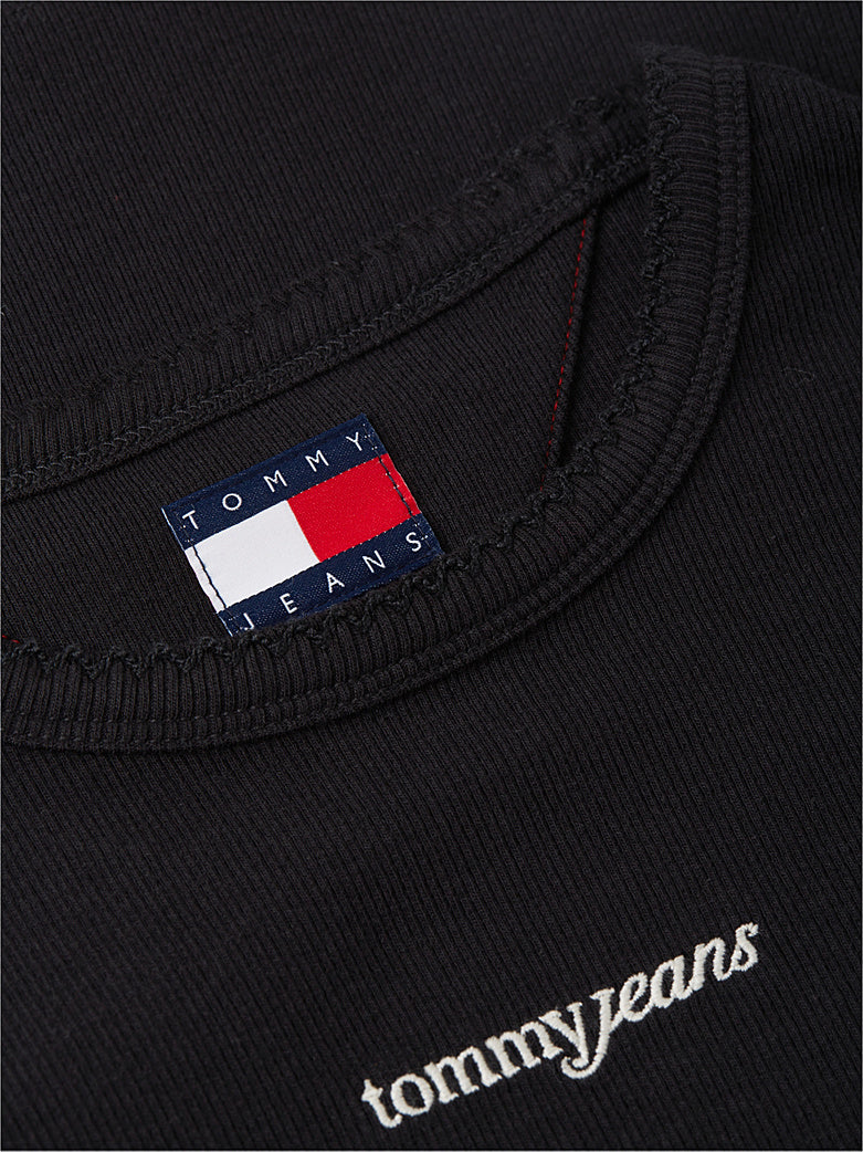 T-Shirt Tommy jeans slim fit a coste nero