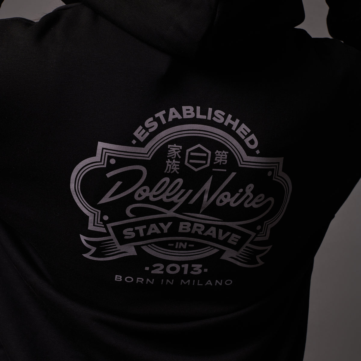 Felpa Kanban full zip con cappuccio nero