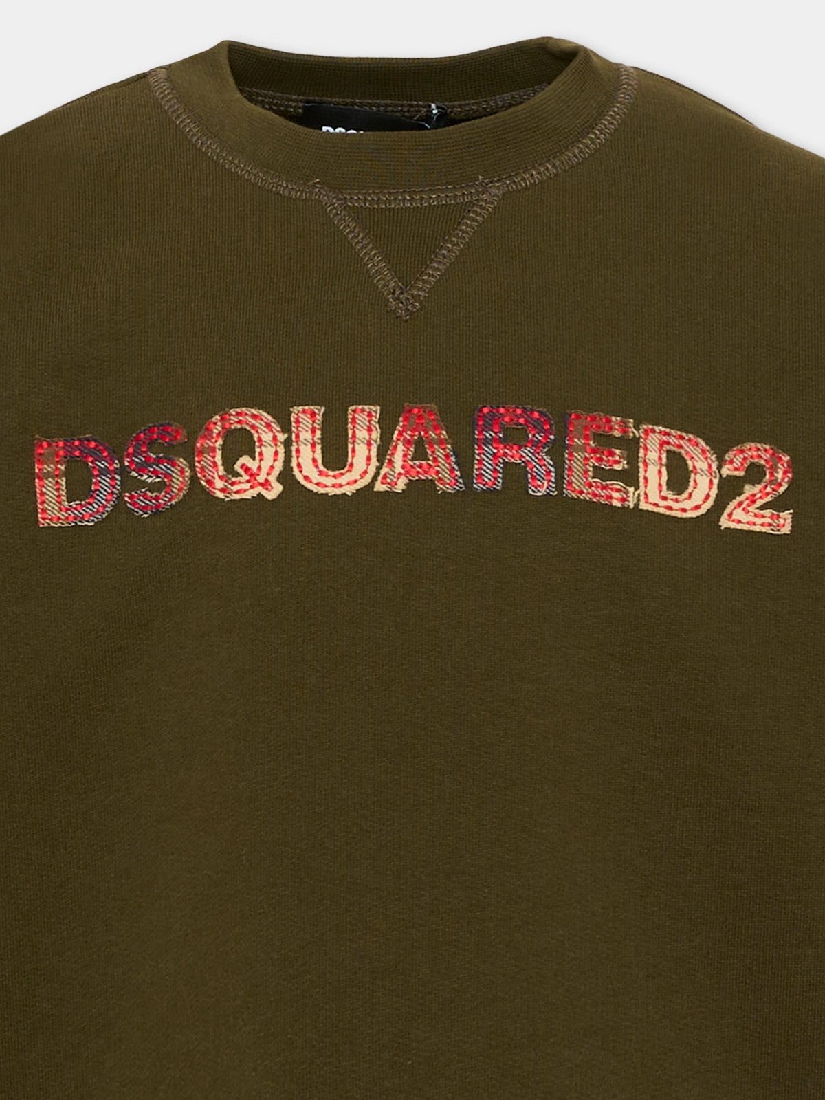 Felpa DSQUARED Slouch girocollo verde - 12/16 ANNI