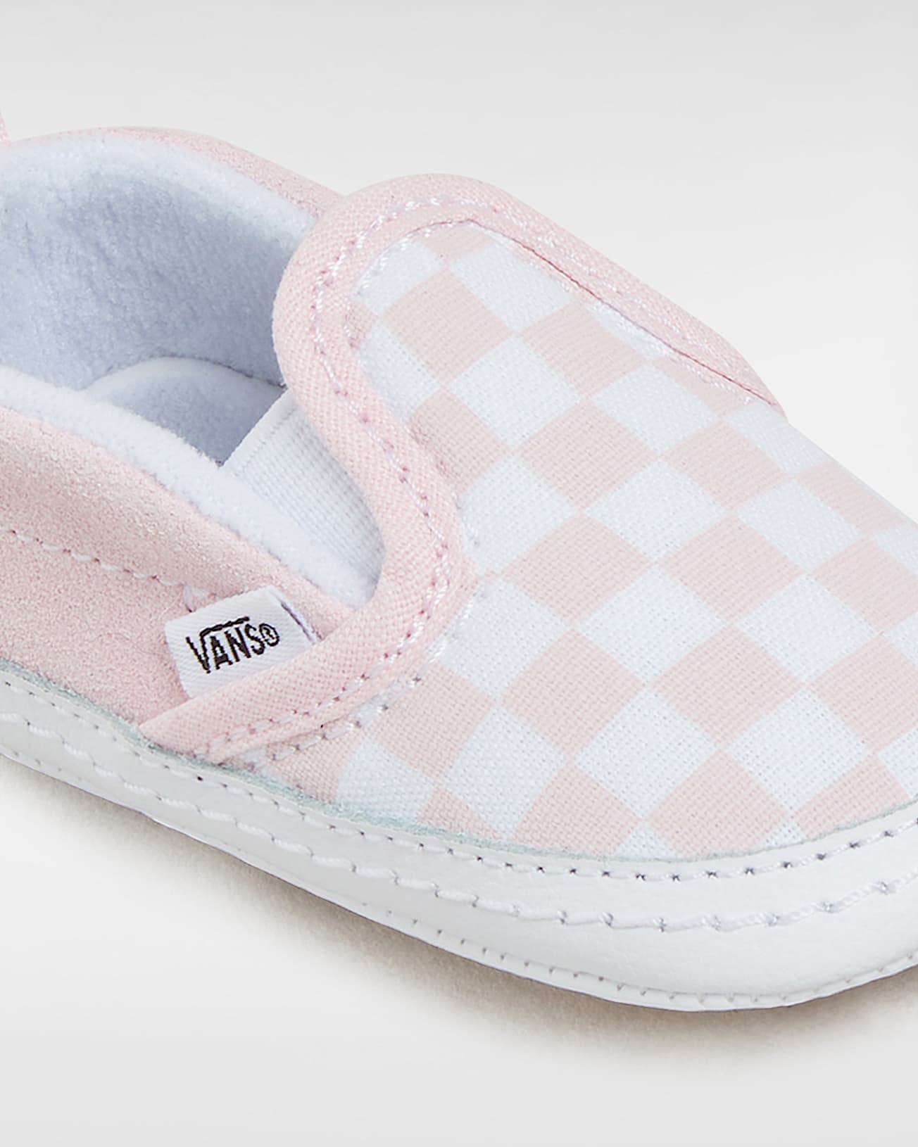 Vans Slip-On V Crib scacchi rosa da neonato