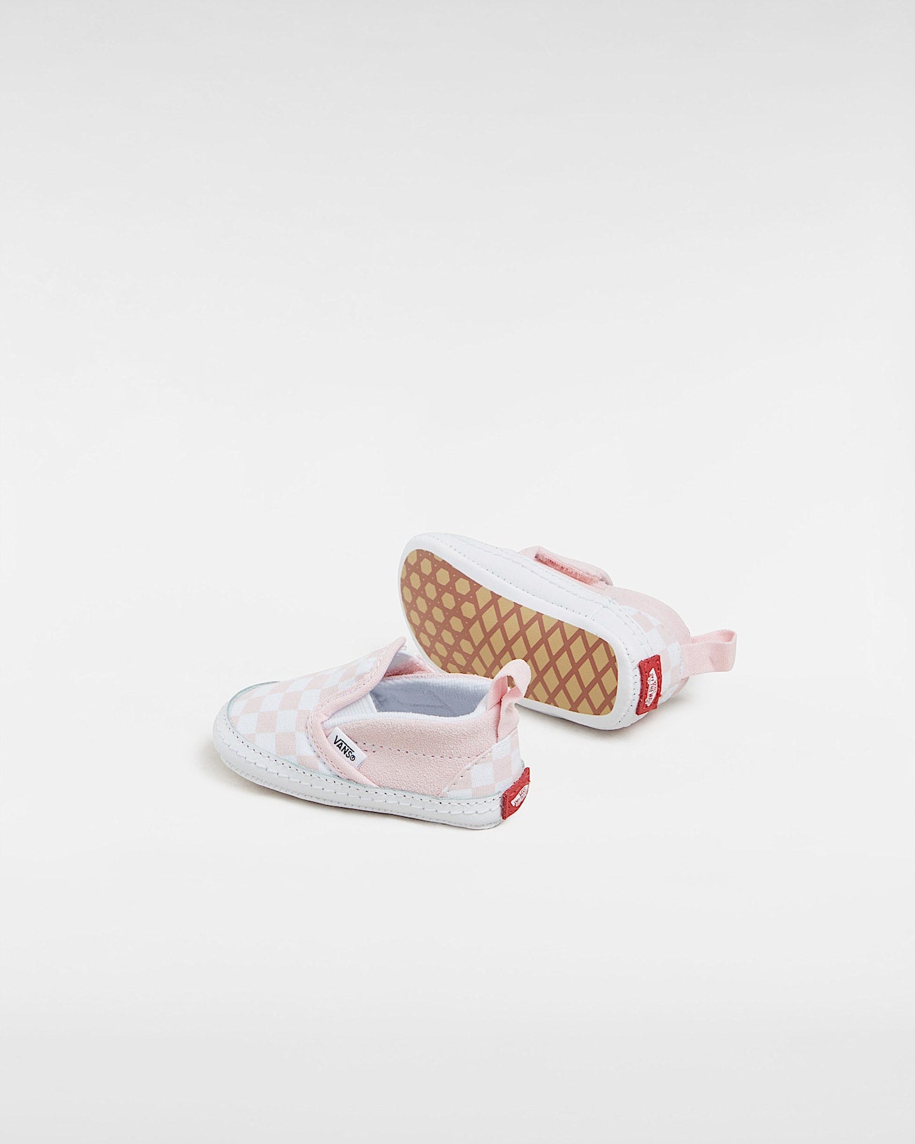 Vans Slip-On V Crib scacchi rosa da neonato