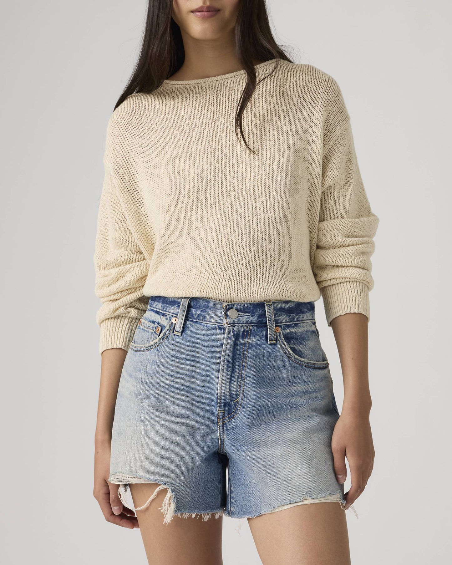 Pantaloncini Ribcage denim chiaro