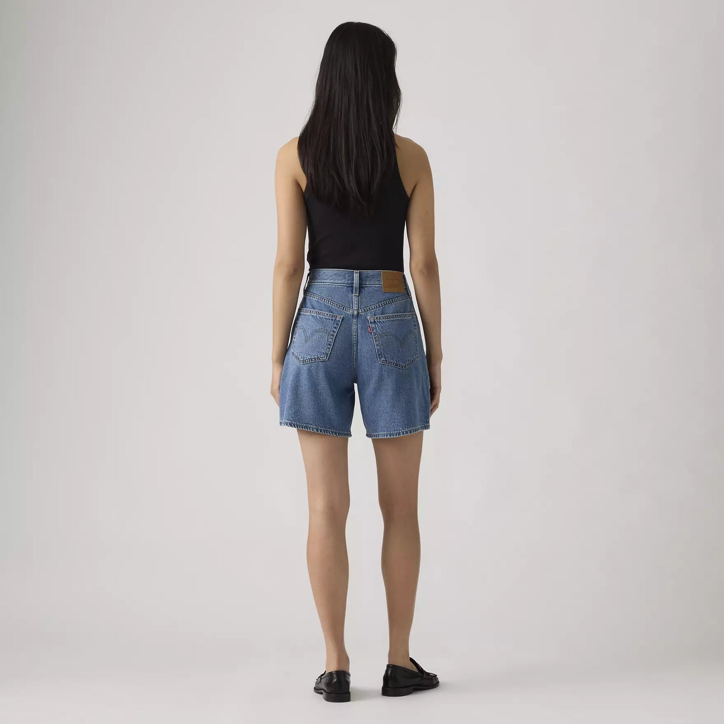 Pantaloncini High-rise baggy over denim blu