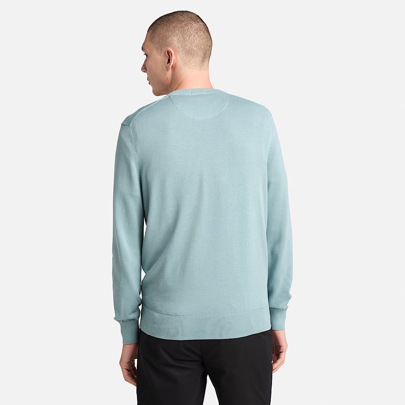 Maglione Williams River girocollo celeste