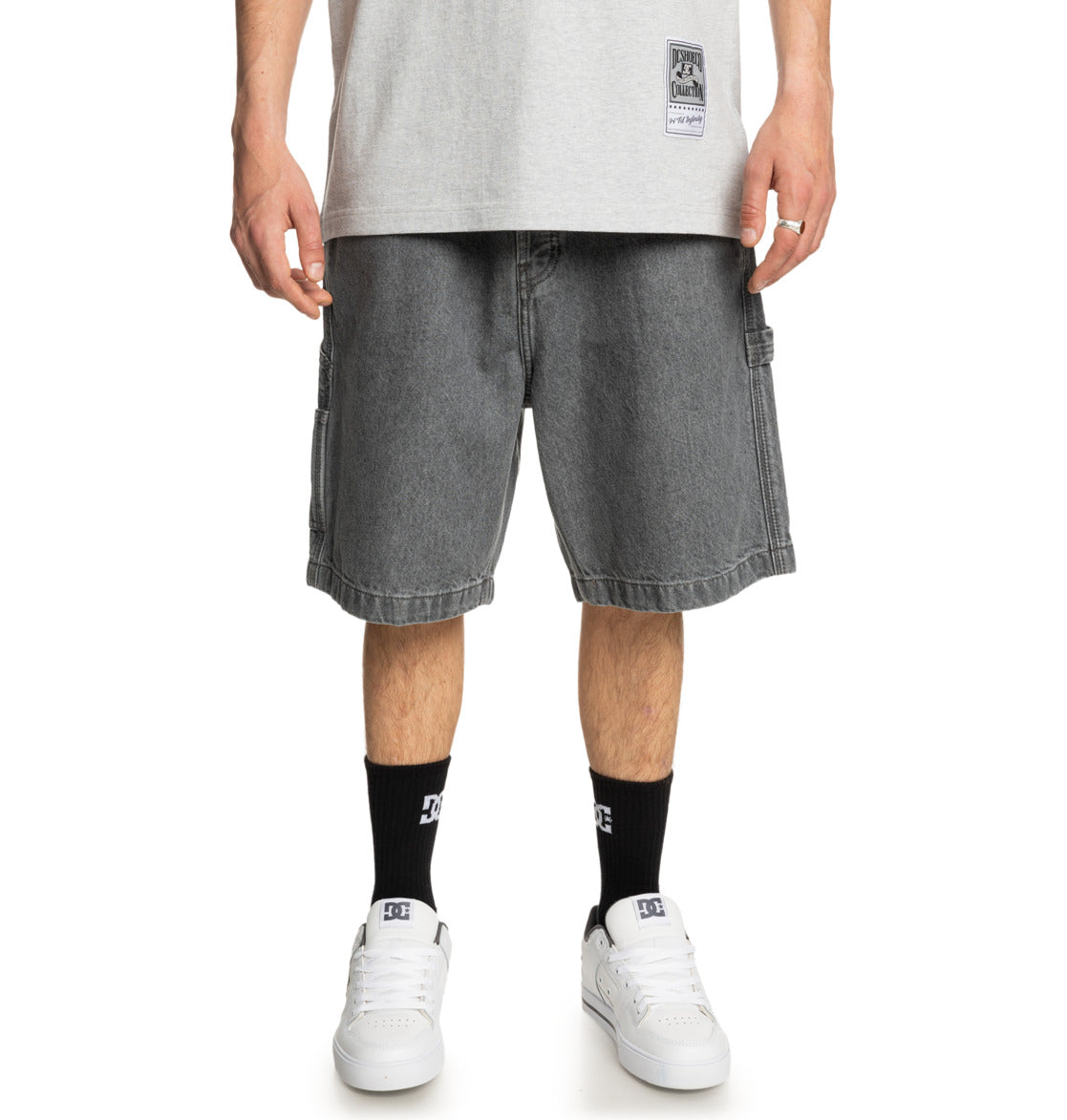 Pantaloncini Carpenter baggy 22" denim grigio