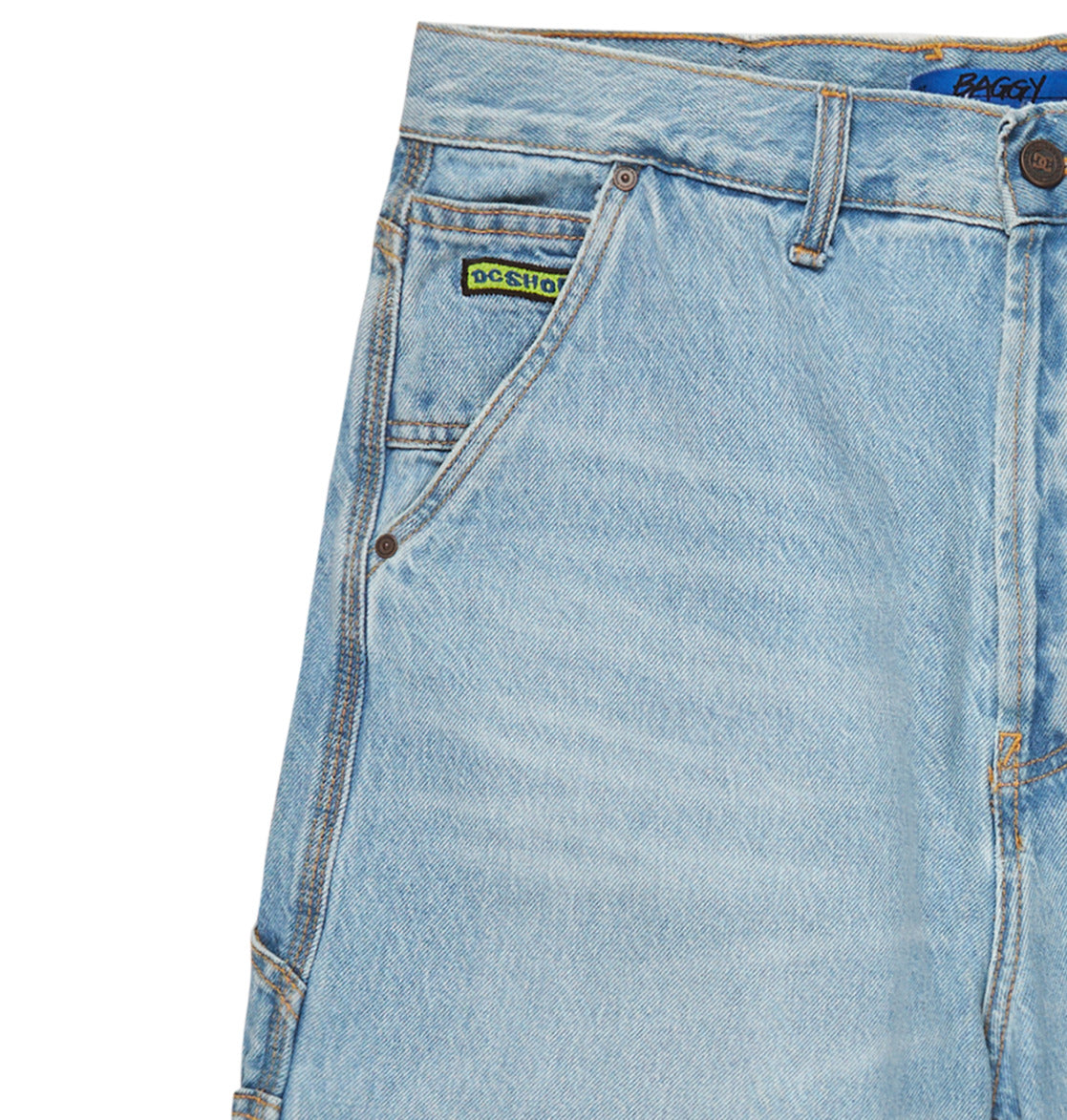 Pantaloncini carpenter baggy denim chiaro