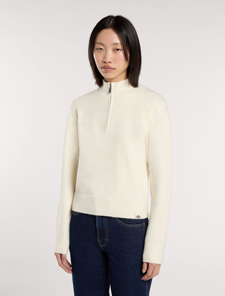 Maglione Ruston 1/4 zip bianco