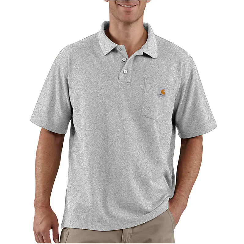 T-Shirt Polo con taschino grigio