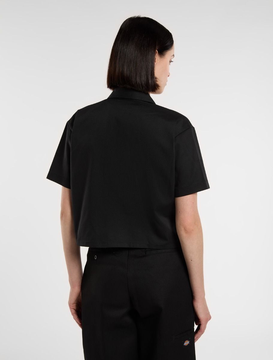 Camicia da lavoro crop nero