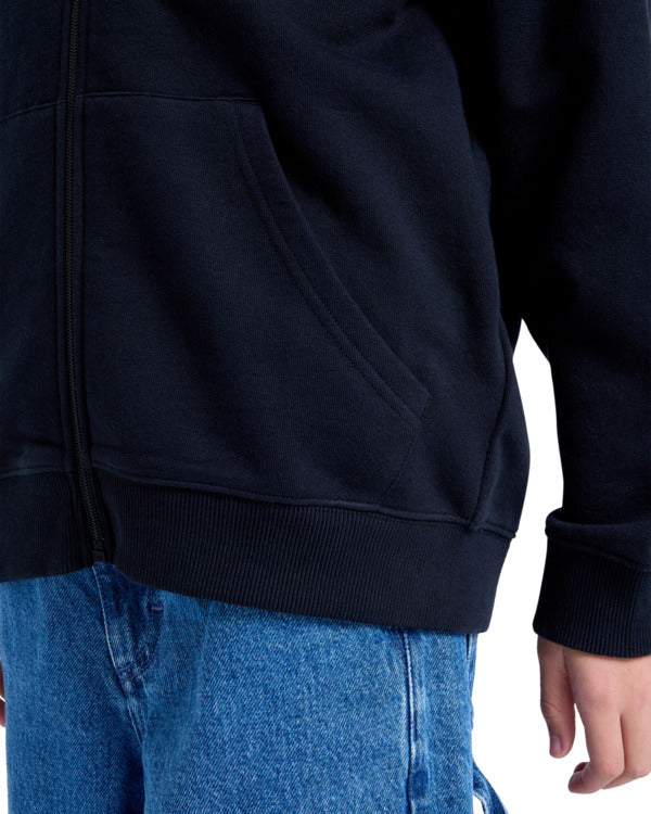 Felpa Timber cross cut full zip con cappuccio nero - 8/16 ANNI