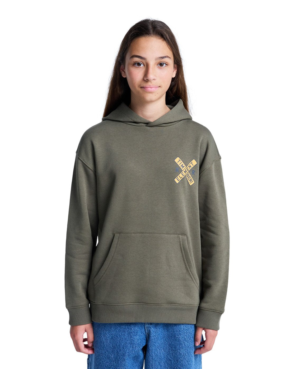 Felpa Timber freight train po con cappuccio verde - 8/16 ANNI