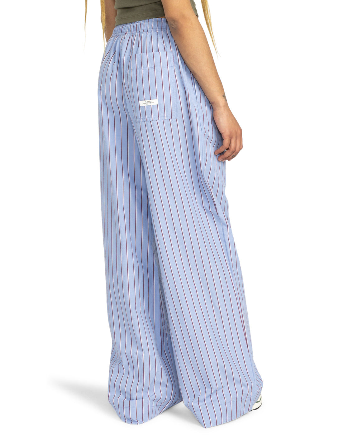 Pantaloni vita elestica in cotone a righe