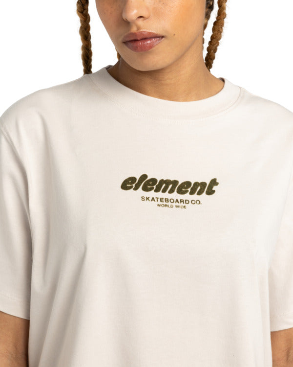 T-Shirt Velvet crop panna
