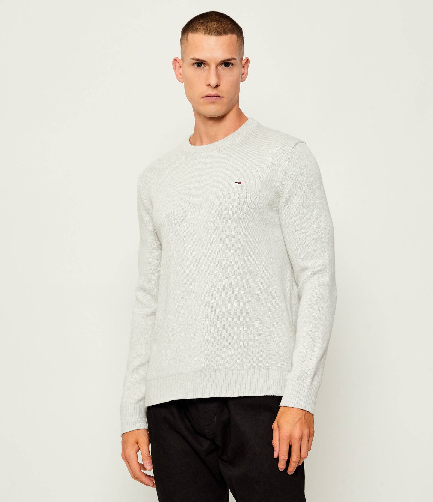 Maglioncino Tommy slim fit grigio chiaro