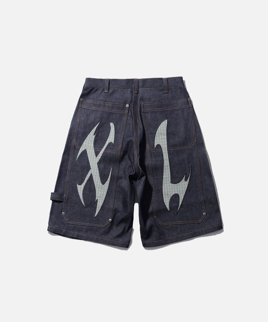 Pantaloncini Cut out denim scuro