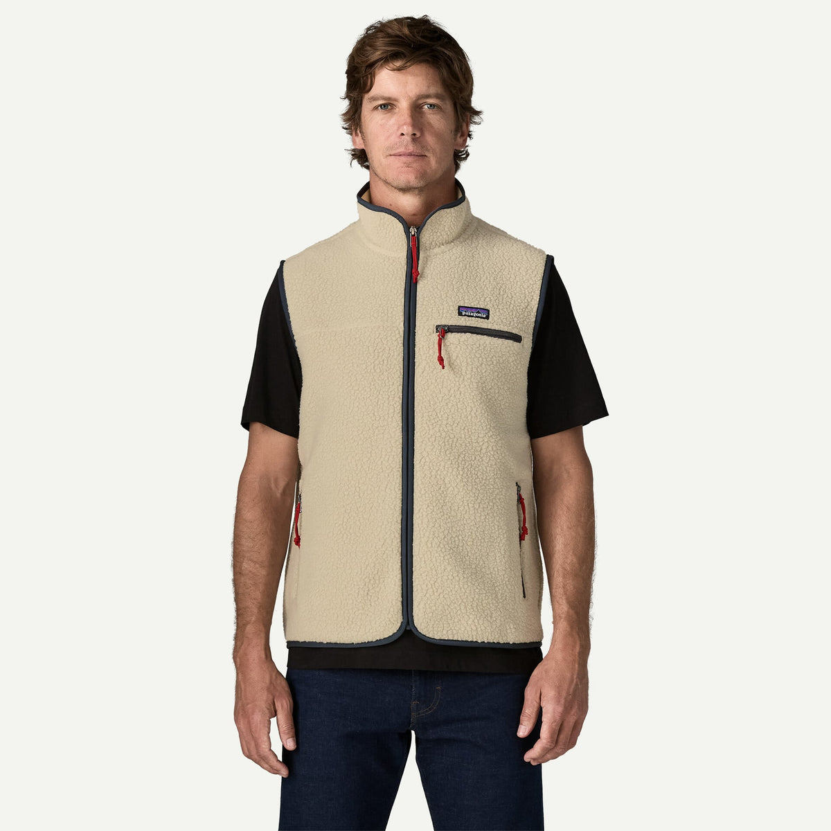 Gilet Retro in pile panna