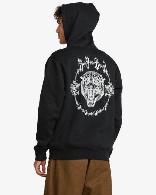 Felpa Benj tiger eyes full zip con cappuccio nero