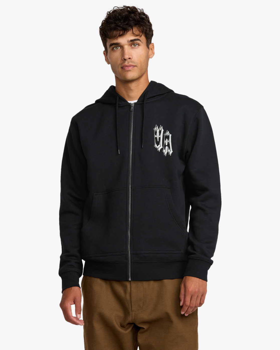 Felpa Benj tiger eyes full zip con cappuccio nero