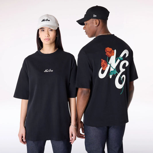 T-Shirt Floral nero