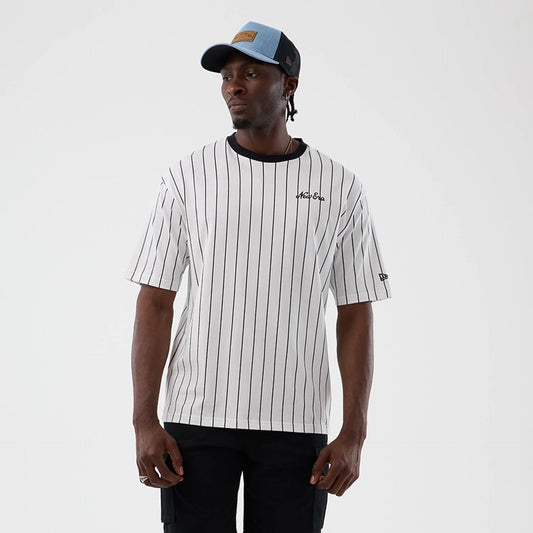 T-Shirt New Era a righe bianco