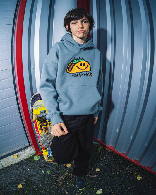 Felpa Voltaco con cappuccio celeste - 8/14 ANNI