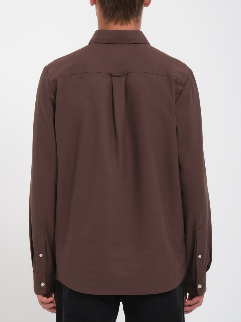 Camicia Veeco Oxford a manica lunga marrone
