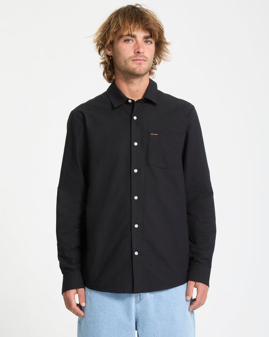 Camicia Veeco Oxford a manica lunga nero