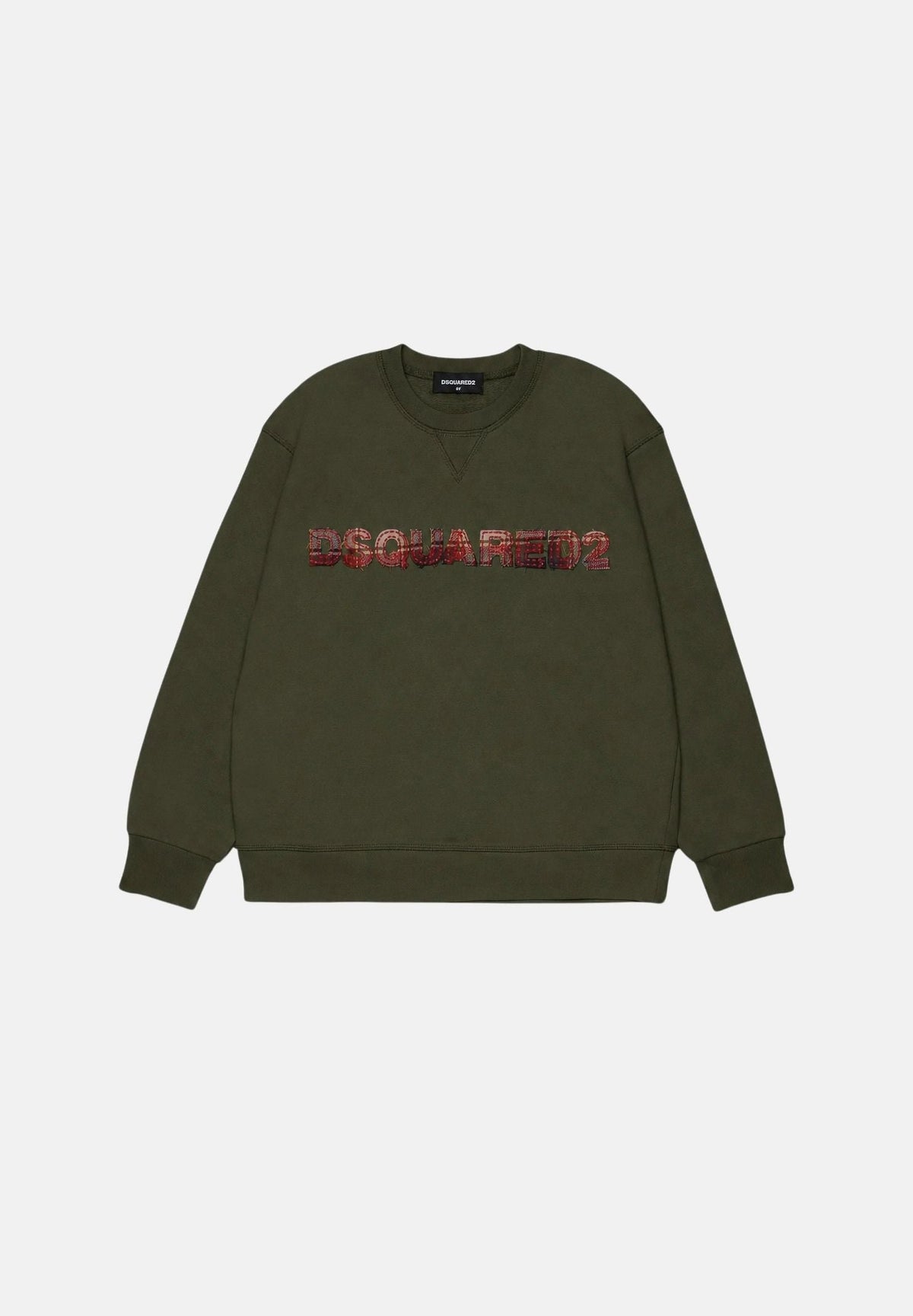 Felpa DSQUARED Slouch girocollo verde - 12/16 ANNI