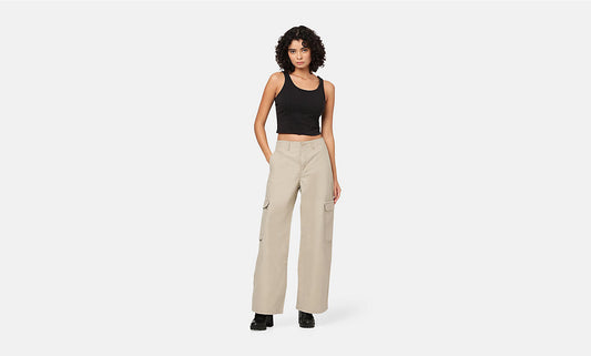 Pantaloni Baggy cargo sabbia