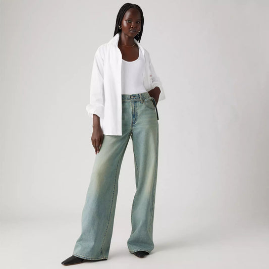 Jeans XL Straight con cinta denim slavato