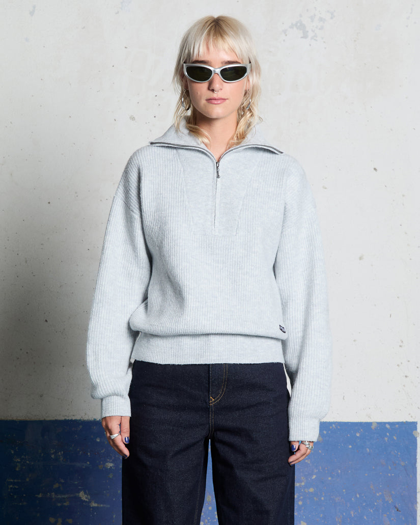 Maglione Voltrane 1/4 zip grigio