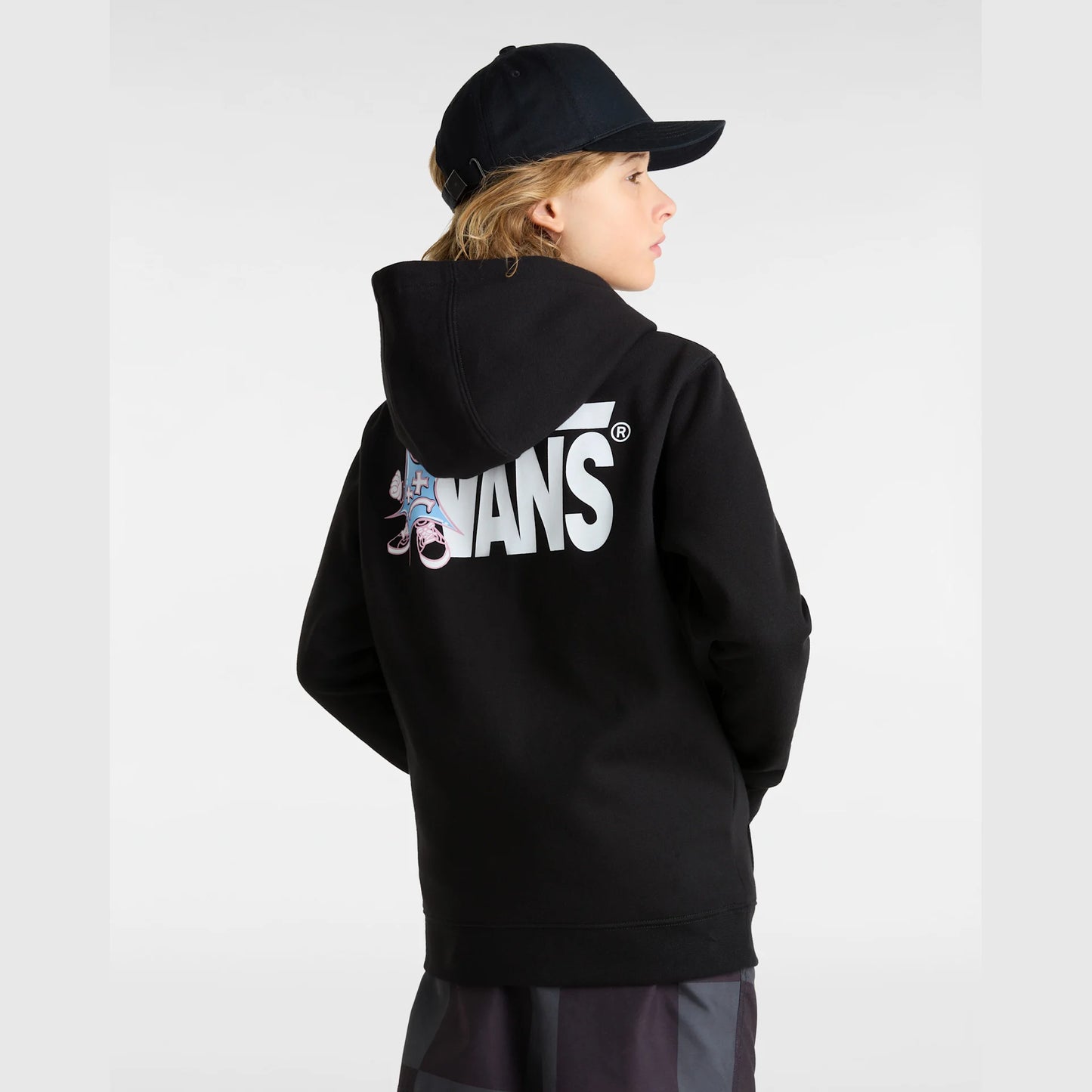 Felpa VSuper full zip con cappuccio nero - 8/16 ANNI