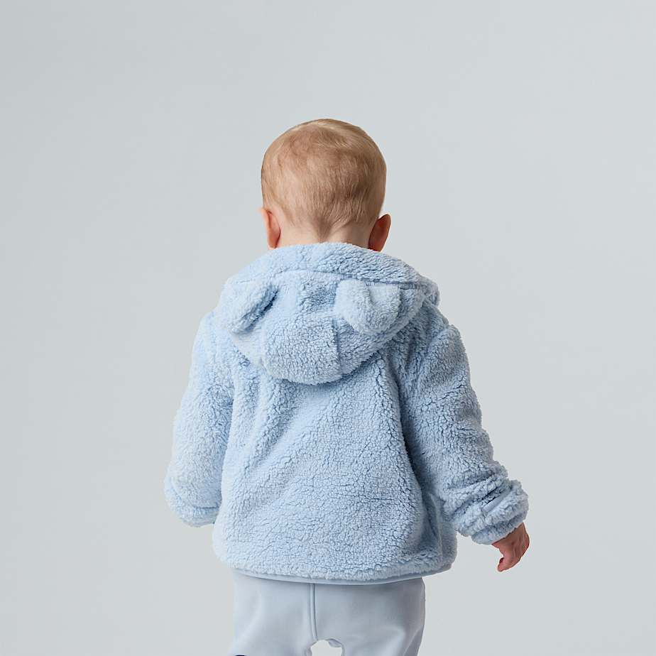 Felpa teddy baby Campshire full zip con cappuccio celeste - 0/24 MESI